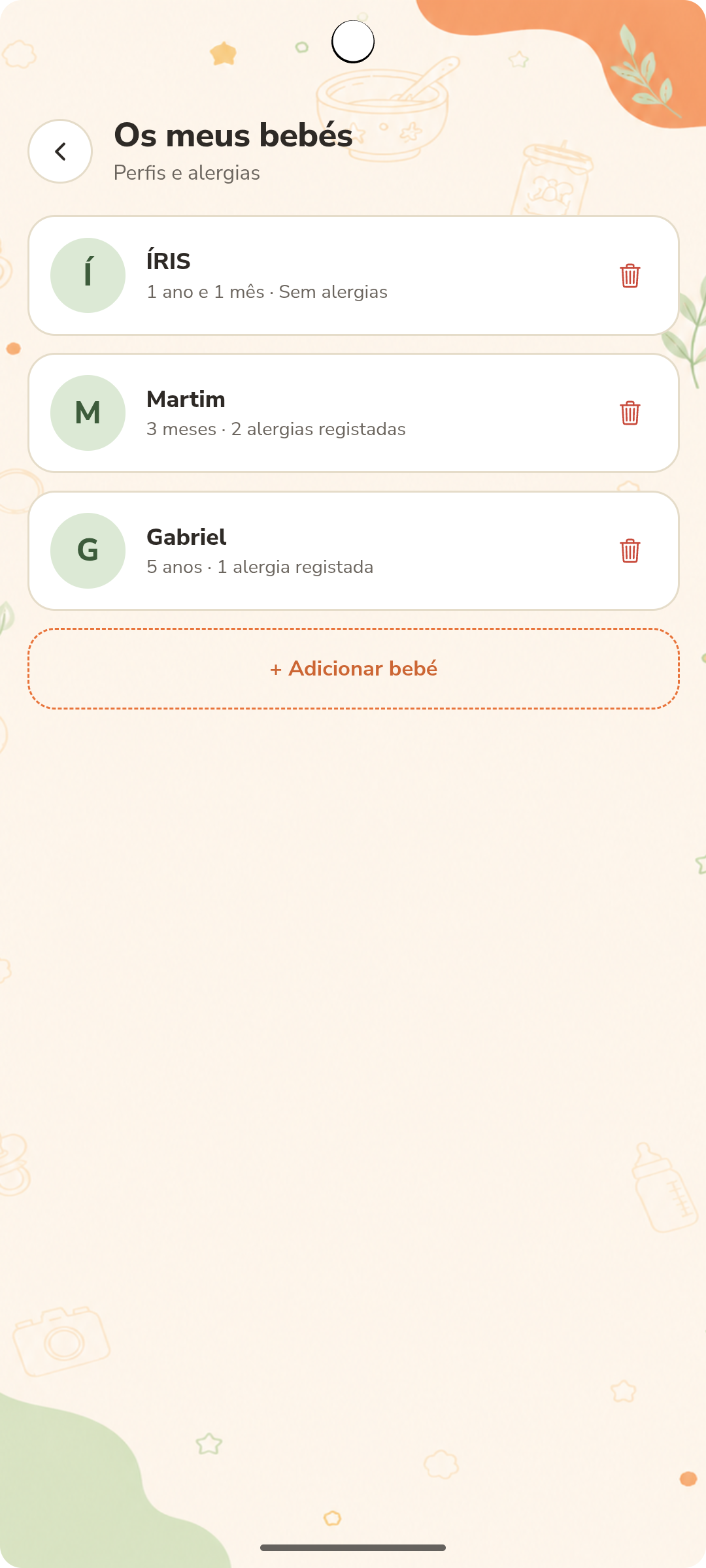 Perfis de bebé